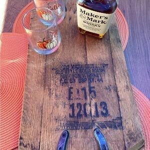Maker’s Mark Kentucky Barrel Staves and Horseshoes Serving Tray.